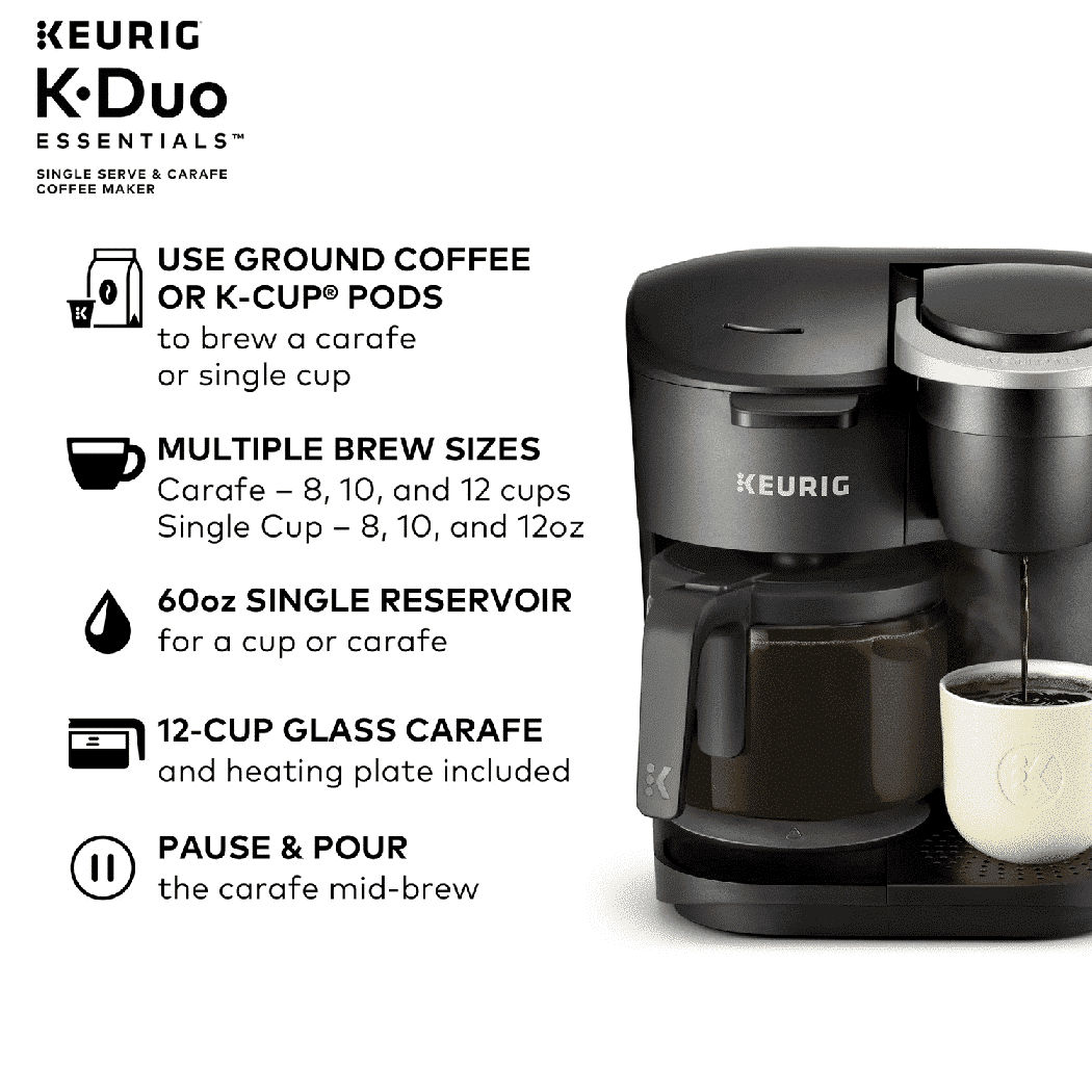 Keurig K-Duo Essentials Carafe Coffee Maker - Black – Image 3